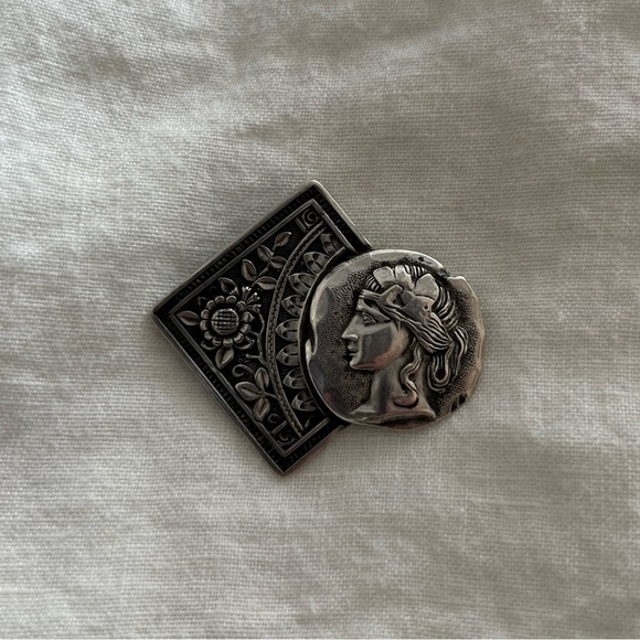 Jewelry - Sterling Silver Ancient Greek Cameo Brooch Pin